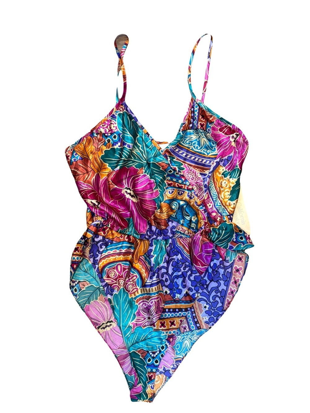Vintage NWT California Dynasty Small 90s Multicolor Lingerie Romper